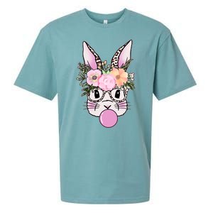 Cute Easter Bunny With Flower Crown And Bubblegum Sueded Cloud Jersey T-Shirt