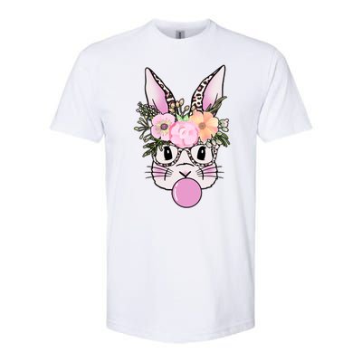 Cute Easter Bunny With Flower Crown And Bubblegum Softstyle CVC T-Shirt