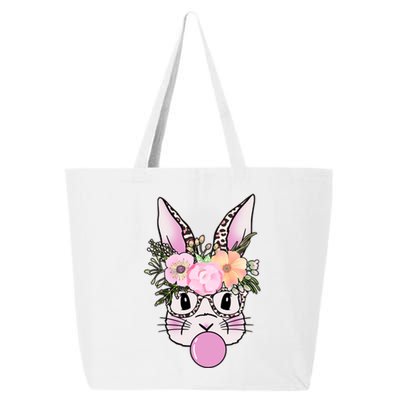 Cute Easter Bunny With Flower Crown And Bubblegum 25L Jumbo Tote