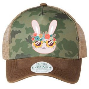 Cute Easter Bunny With Flower Crown And Sunglasses Legacy Tie Dye Trucker Hat