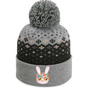 Cute Easter Bunny With Flower Crown And Sunglasses The Baniff Cuffed Pom Beanie