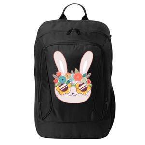 Cute Easter Bunny With Flower Crown And Sunglasses City Backpack