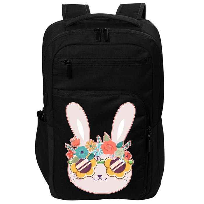 Cute Easter Bunny With Flower Crown And Sunglasses Impact Tech Backpack