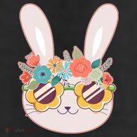 Cute Easter Bunny With Flower Crown And Sunglasses Trucker Hat