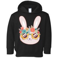 Cute Easter Bunny With Flower Crown And Sunglasses Toddler Hoodie