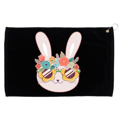 Cute Easter Bunny With Flower Crown And Sunglasses Grommeted Golf Towel