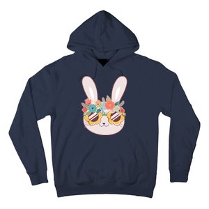 Cute Easter Bunny With Flower Crown And Sunglasses Hoodie