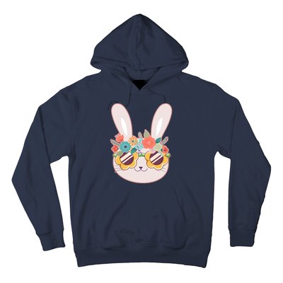 Cute Easter Bunny With Flower Crown And Sunglasses Hoodie