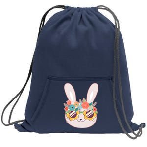 Cute Easter Bunny With Flower Crown And Sunglasses Sweatshirt Cinch Pack Bag