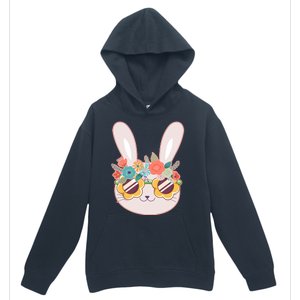 Cute Easter Bunny With Flower Crown And Sunglasses Urban Pullover Hoodie