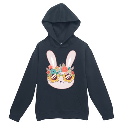 Cute Easter Bunny With Flower Crown And Sunglasses Urban Pullover Hoodie