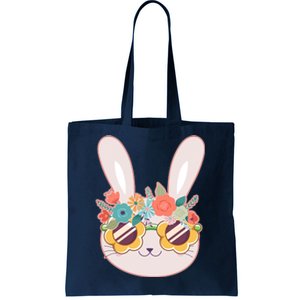 Cute Easter Bunny With Flower Crown And Sunglasses Tote Bag