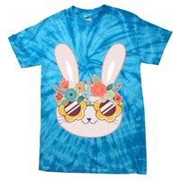 Cute Easter Bunny With Flower Crown And Sunglasses Tie-Dye T-Shirt