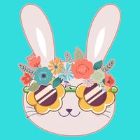 Cute Easter Bunny With Flower Crown And Sunglasses Tie-Dye T-Shirt