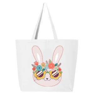 Cute Easter Bunny With Flower Crown And Sunglasses 25L Jumbo Tote