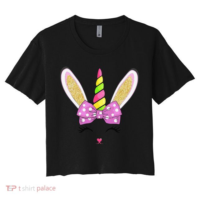 Cute Easter Bunny Face Crop Top