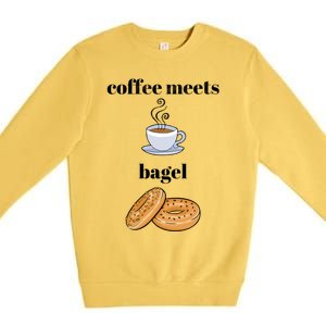 Coffee Er Bagels Food Lover Funny Coffee Meets Bagels Gift Premium Crewneck Sweatshirt