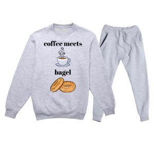 Coffee Er Bagels Food Lover Funny Coffee Meets Bagels Gift Premium Crewneck Sweatsuit Set