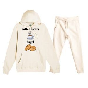 Coffee Er Bagels Food Lover Funny Coffee Meets Bagels Gift Premium Hooded Sweatsuit Set