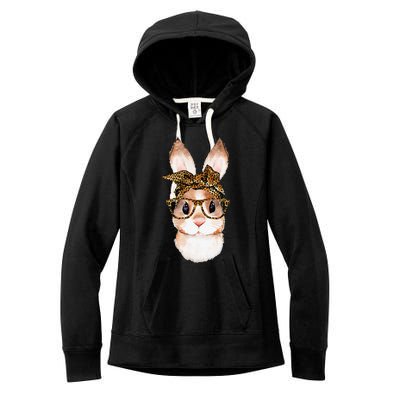 Cute Easter Bunny Mom Easter Leopard Year Of The Rabbit Women's Fleece Hoodie