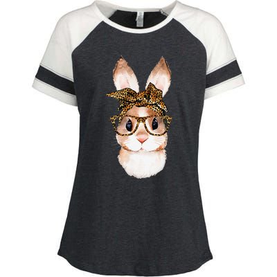 Cute Easter Bunny Mom Easter Leopard Year Of The Rabbit Enza Ladies Jersey Colorblock Tee