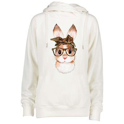 Cute Easter Bunny Mom Easter Leopard Year Of The Rabbit Womens Funnel Neck Pullover Hood