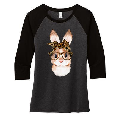 Cute Easter Bunny Mom Easter Leopard Year Of The Rabbit Women's Tri-Blend 3/4-Sleeve Raglan Shirt