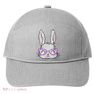 Cute Easter Bunny Face Shirt for Wo Girl Kid 7-Panel Snapback Hat