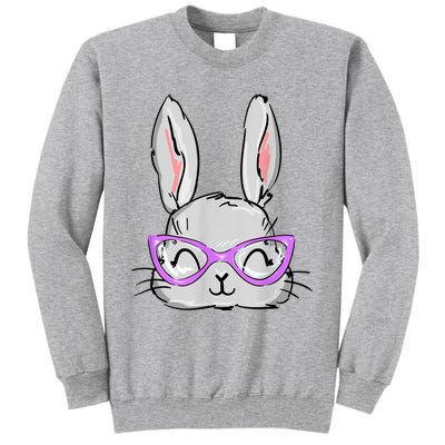 Cute Easter Bunny Face Shirt for Wo Girl Kid Tall Sweatshirt