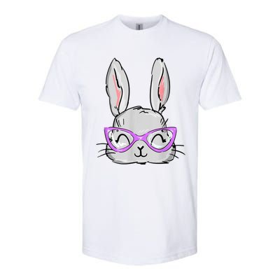 Cute Easter Bunny Face Shirt for Wo Girl Kid Softstyle® CVC T-Shirt