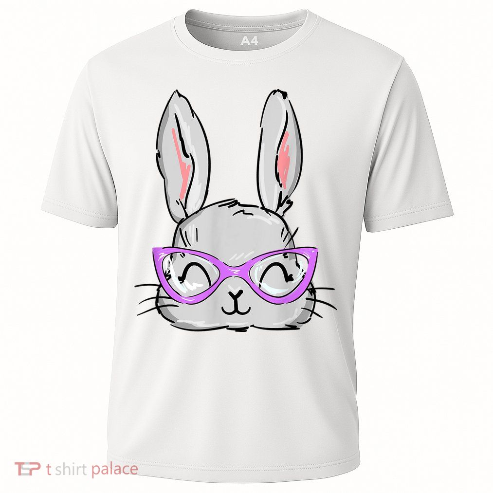 Cute Easter Bunny Face Shirt for Wo Girl Kid Performance Shirt