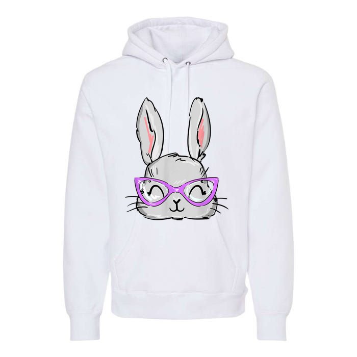 Cute Easter Bunny Face Shirt for Wo Girl Kid Premium Hoodie