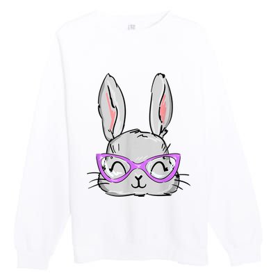 Cute Easter Bunny Face Shirt for Wo Girl Kid Premium Crewneck Sweatshirt