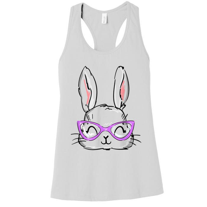 Cute Easter Bunny Face Shirt for Wo Girl Kid Women's Racerback Tank