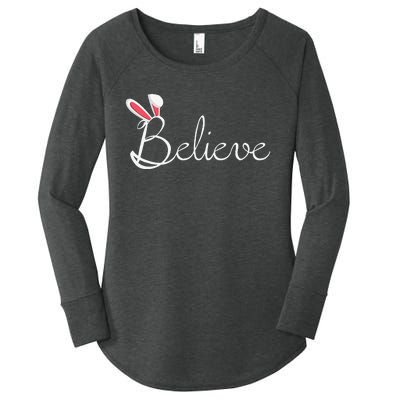 Cute Easter Bunny Ears Gift Women Women's Perfect Tri Tunic Long Sleeve Shirt