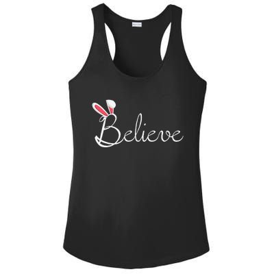 Cute Easter Bunny Ears Gift Women Ladies PosiCharge Competitor Racerback Tank