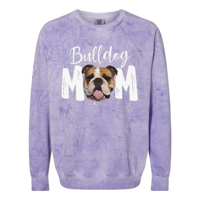 Cute English Bulldog Mom Top, Funny Dog Walking For Women Colorblast Crewneck Sweatshirt