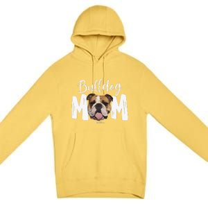 Cute English Bulldog Mom Top, Funny Dog Walking For Women Premium Pullover Hoodie