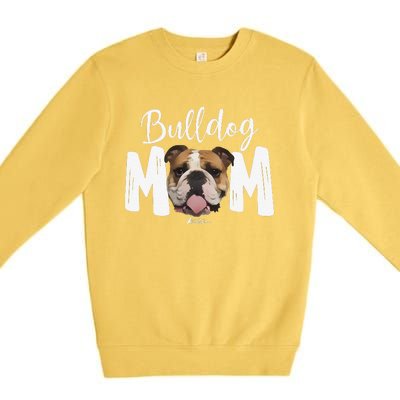 Cute English Bulldog Mom Top, Funny Dog Walking For Women Premium Crewneck Sweatshirt