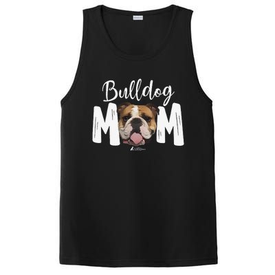 Cute English Bulldog Mom Top, Funny Dog Walking For Women PosiCharge Competitor Tank