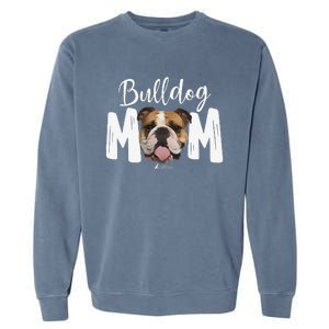 Cute English Bulldog Mom Top, Funny Dog Walking For Women Garment-Dyed Sweatshirt