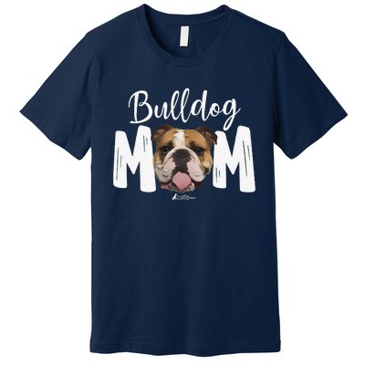 Cute English Bulldog Mom Top, Funny Dog Walking For Women Premium T-Shirt