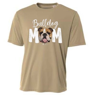 Cute English Bulldog Mom Top, Funny Dog Walking For Women Cooling Performance Crew T-Shirt