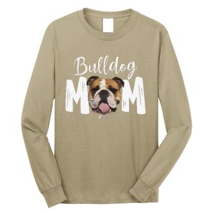 Cute English Bulldog Mom Top, Funny Dog Walking For Women Long Sleeve Shirt