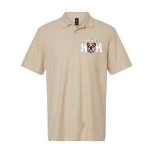 Cute English Bulldog Mom Top, Funny Dog Walking For Women Softstyle Adult Sport Polo