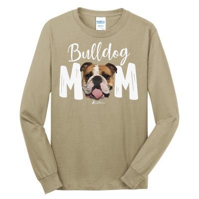 Cute English Bulldog Mom Top, Funny Dog Walking For Women Tall Long Sleeve T-Shirt