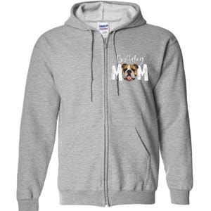 Cute English Bulldog Mom Top, Funny Dog Walking For Women Full Zip Hoodie