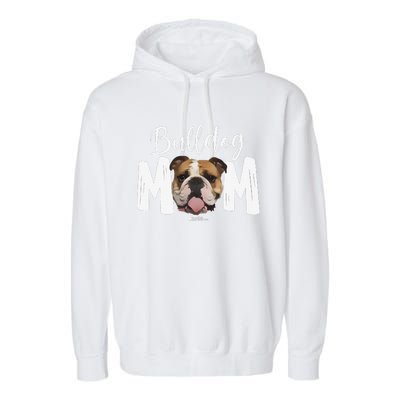 Cute English Bulldog Mom Top, Funny Dog Walking For Women Garment-Dyed Fleece Hoodie