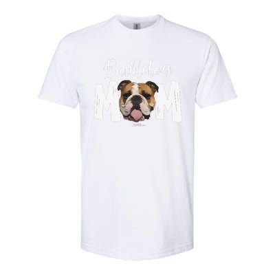 Cute English Bulldog Mom Top, Funny Dog Walking For Women Softstyle CVC T-Shirt