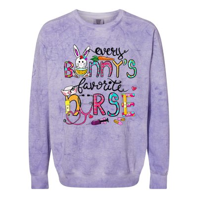 Cute Every Bunnys Is Favorite Nurse Cute Bunnies Easter Eggs Colorblast Crewneck Sweatshirt